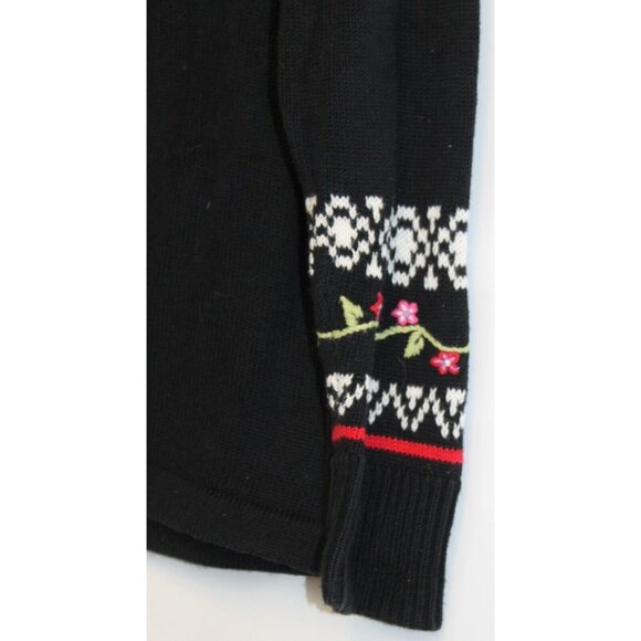 Hanna Andersson Girls Embroidered Flowers Knit Sweater Sz 110 US 5 Mock Neck - Picture 3 of 7